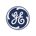 Blue General Electric logo with transparent background