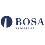 blue BOSA Properties logo transparent background